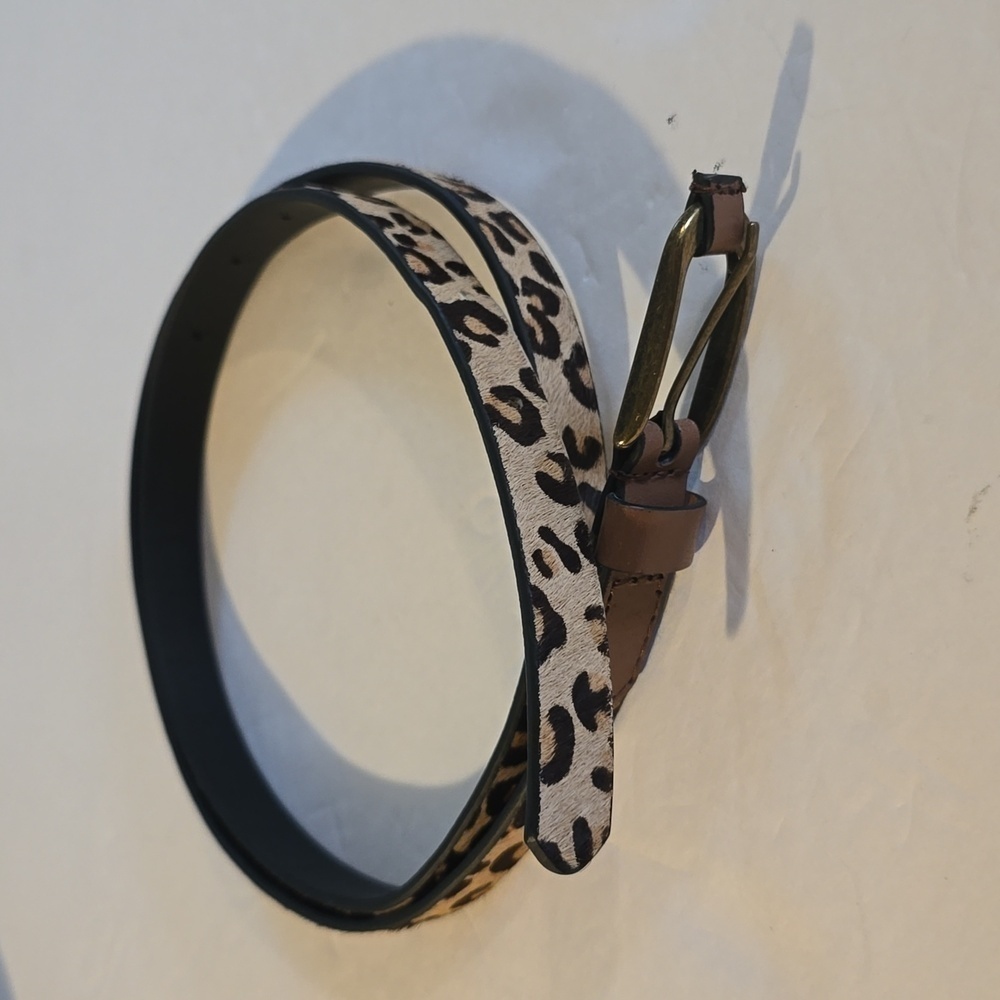 Vintage Garnet Hill LEOPARD Belt Brass buckle Sz.Medium